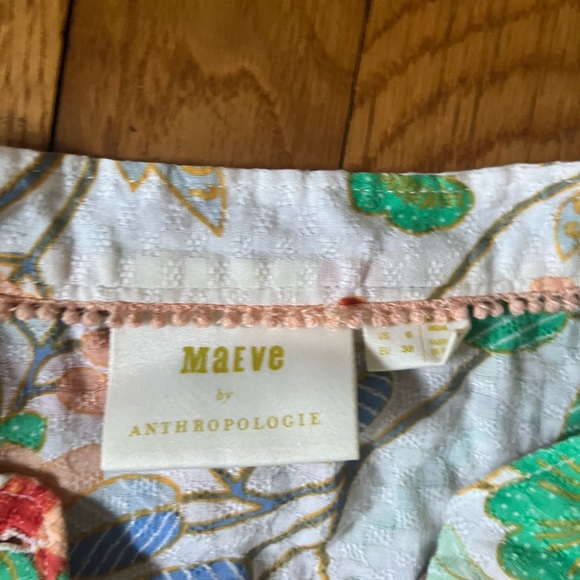 Maeve Fun Multicolor Floral Blouse Anthropologie - Picture 2 of 6
